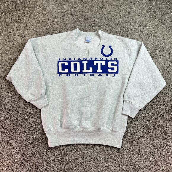 VINTAGE 1995 Indianapolis Colts Salem Sportswear Sweatshirt Mens M Gray Blue - Picture 1 of 10